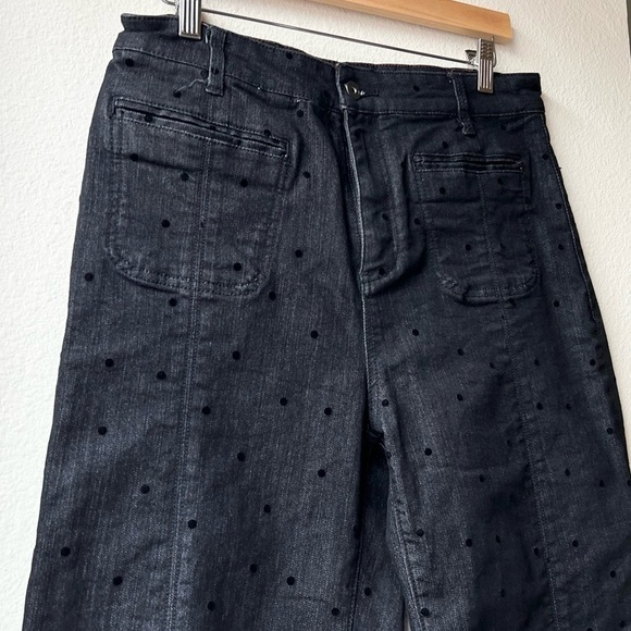 Pilcro and The Letterpress High Rise Wide Leg Polka Dot Jeans Sz 30 - Picture 6 of 15